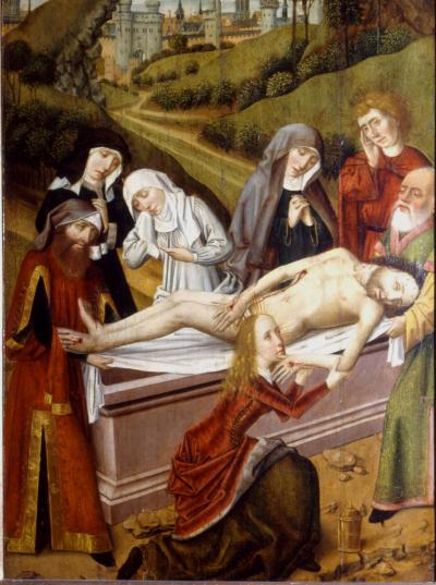 <p><strong><em>Burial of Jesus (MNR 961)</em>, anonymous</strong>, 15<sup>th</sup> century</p>
