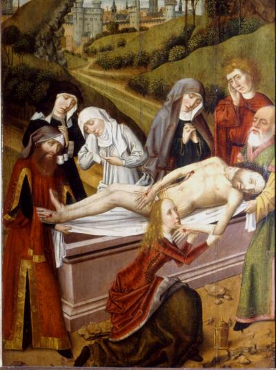 <p><strong><em>Burial of Jesus (MNR 961)</em>, anonymous</strong>, 15<sup>th</sup> century</p>