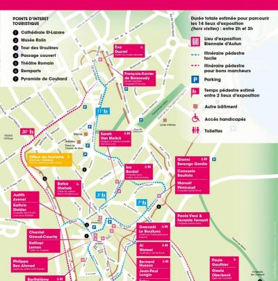 Le plan de l'ensemble des sites est donné sur chacun des points de visite.
